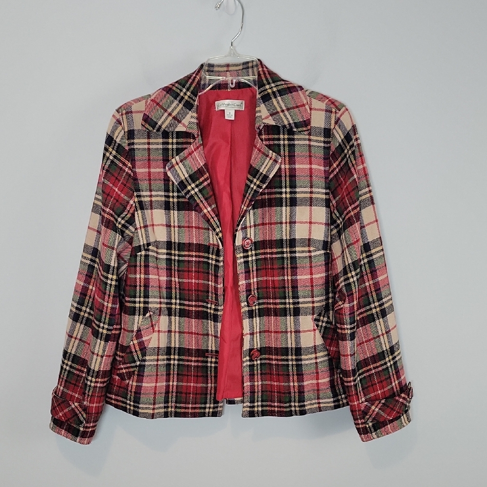 Coldwater Creek Plaid Jacket Wool Blend